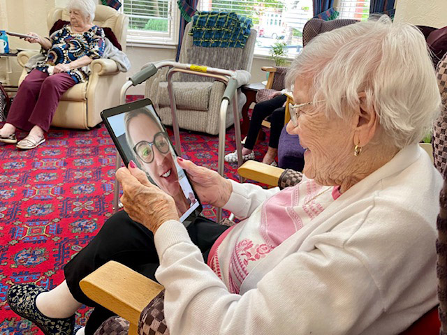 Care home residents stay connected